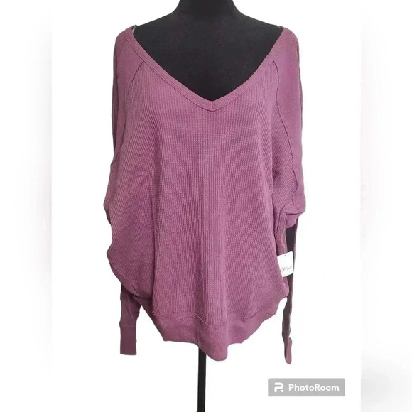 Free People Santa Clara Thermal Top Mulberry - Picture 3 of 7